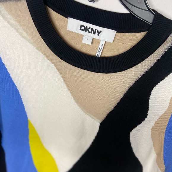 DKNY Multicolor Abstract Knit Top - Picture 2 of 6